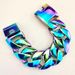 Rainbow Iridescent 32mm Man's Heavy Weight Bling Massive 316L Stainless Steel Bracelet_ipsvogv.com