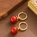 Korean Version Of Super Fairy Exquisite Fashion Festive Red Agate Ear Buckle Earrings, Women's High-end Feeling, Light_ipsvogv.com