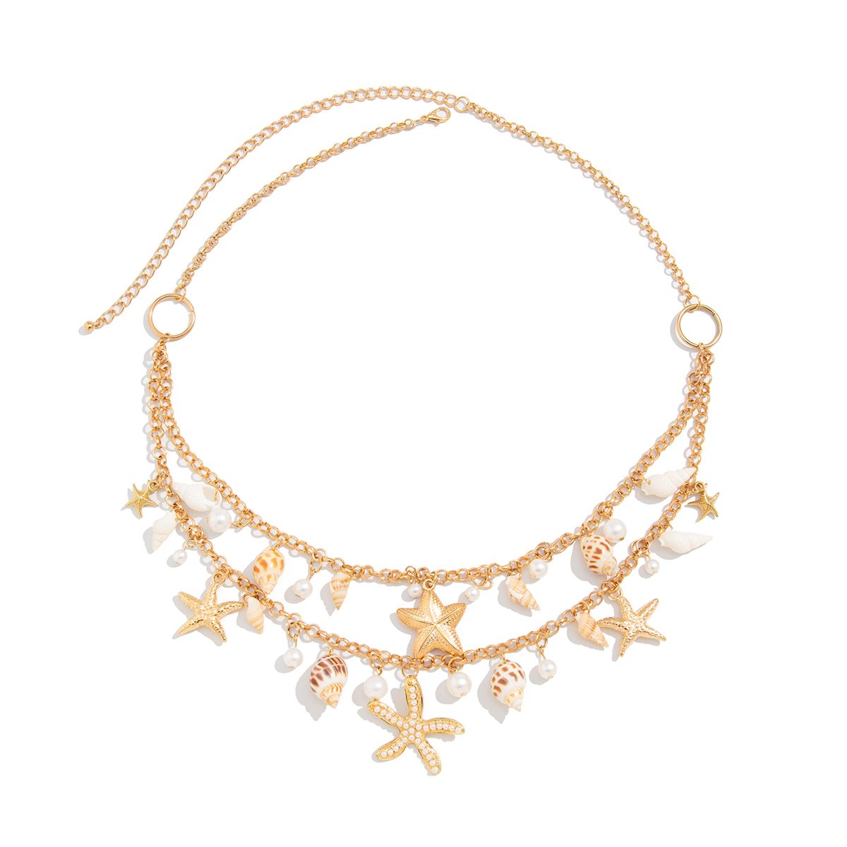 Tassel Conch Starfish Shell BL Chain Waist Chain Female 2025 Summer Trendy Seaside Travel Vacation Photo Accessories_ipsvogv.com