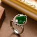 China-Chic Personalized Jade Chalcedony Green Adjustable Opening Cool Wind Advanced Colorless Food Ring_ipsvogv.com