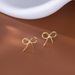New Fashion Personality Sweet Cool Style Simple Bow Earrings Brass Real Gold Electroplated Ladies Earrings_ipsvogv.com