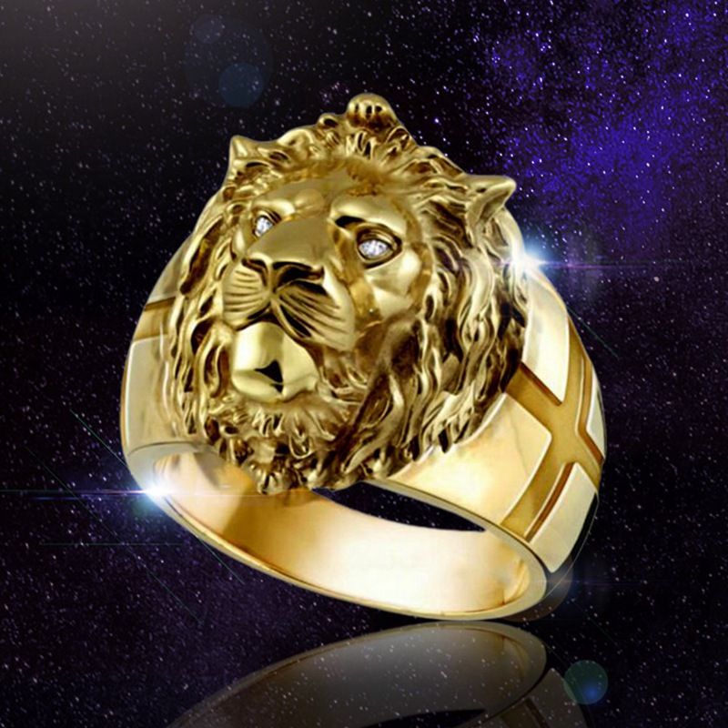 Domineering Lion Head Ring Jewelry Accessories Wholesale Jewelry Men Rings Halloween Rings for Men Cool Stuff Chunky Rings_ipsvogv.com