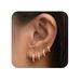 Women’s Jewelry Set Fashion Brass With Real Gold Plating Simple And Stylish Zircon Inlaid Ladies' Earrings Set Of Four_ipsvogv.com