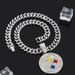 Fashion Jewelry Full Diamond Round Steelers Letter Pendant Necklace Personality Hip Hop Trendy Brand Cuban Chain_ipsvogv.com