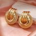 Women's Retro Hollow Metal Circle Plain Earrings Large Earrings Medieval Niche Personality Design Earrings Earrings_ipsvogv.com