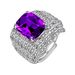 Blue Trendy Men's Angel Wings Micro Paved Zircon Feather Ring_ipsvogv.com