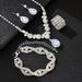 Luxury Rhinestone Zircon Necklace Earrings Bracelet Ring Four-Piece Set Fashion Exquisite_ipsvogv.com