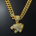 New Trend Versatile Black Leopard Head Pendant Necklace for Men's Fashion_ipsvogv.com