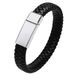 Men's DIY Engraved Leather Fashionable Bold Father's Day Stainless Steel Woven Bracelet Jewelry_ipsvogv.com