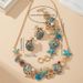 Beach Style Alloy Rhinestone Ocean Starfish Bracelet Shell Necklace Suitable For Women To Wear On Beach Vacations_ipsvogv.com