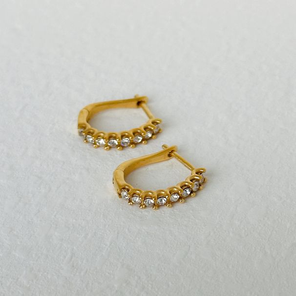 Fashionable Niche INS Retro Coral Diamond Colored Zircon Choop Ear_ipsvogv.com