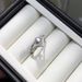 6-7mm Seawater Akoya Genuine Linen Pearl S Silver V-shaped Small Crown Tail Ring Fashionable Temperament_ipsvogv.com