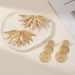 Fashion Trend Gold Wing Niche Design Sense Exaggerated Leaf Drop Earrings_ipsvogv.com