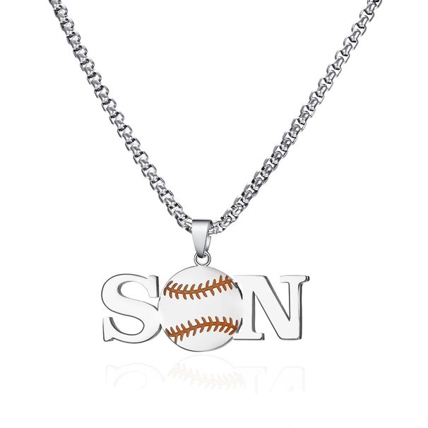 Fashion Creative Unisex Baseball Letter Stainless Steel Hip Hop Sports Necklace Sweater Chain_ipsvogv.com