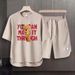 Men's Clothing 2024 Waffle Casual Summer Suit Men's Loose Teen Short sleeved T shirt Shorts Handsome Two piece Suit_ipsvogv.com