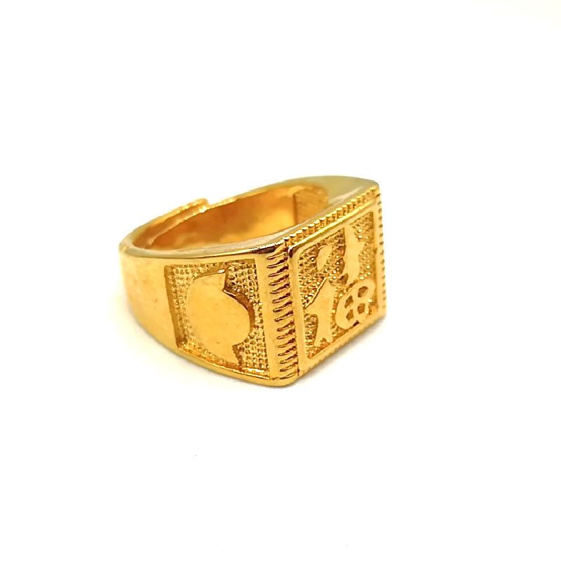 Sand Gold-plated Men's Fortune Ring, Opening Fire Gold Ring_ipsvogv.com