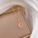 Titanium Steel 【 】 Pink Egg Shaped Light Luxury Temperament Gorgeous Full Diamond Necklace Women's Versatile Collarbone 【 】_ipsvogv.com
