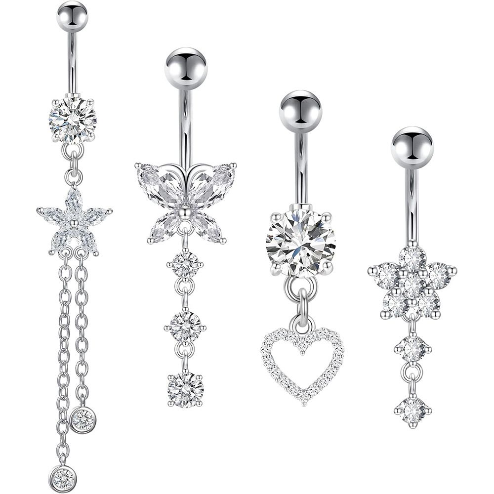 cross-border E-commerce New Product Ring Copper Inlaid Zircon Belly Button Nail Suit Body Piercing Jewelry In Stock_ipsvogv.com