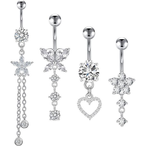 cross-border E-commerce New Product Ring Copper Inlaid Zircon Belly Button Nail Suit Body Piercing Jewelry In Stock_ipsvogv.com