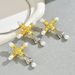 Fashion OL Commuter Style Women's Necklace Earring Personalized Cross Set with Pearl Design Earnail Accessories_ipsvogv.com