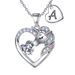 Unicorn Necklace, Heart-shaped Letters A-Z, Zircon Pendant, Fast Selling Children's Jewelry_ipsvogv.com