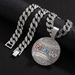 Hip Hop Full Diamond Alloy Round Drip Oil Letter GO Pendant Cuban Chain Fashion Trend Personalized Men's Jewelry_ipsvogv.com