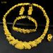 Gold bridal necklace Earrings Bracelet Ring jewelry set with gold diamonds_ipsvogv.com
