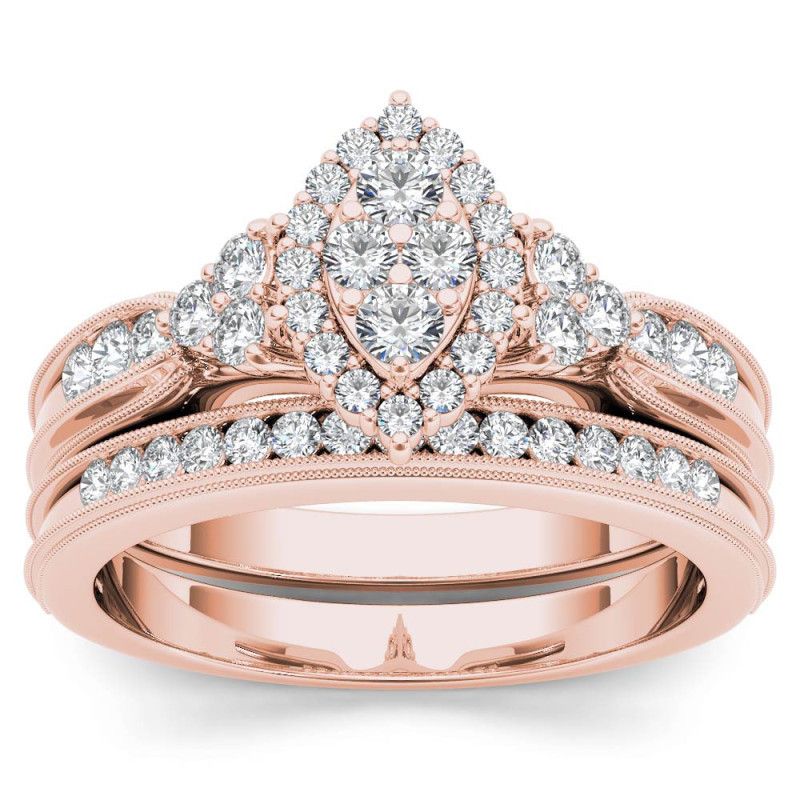 Sanjie Fashion Accessories New Popular Water Diamond Horse Eye Two Piece Set Ring For Women_ipsvogv.com