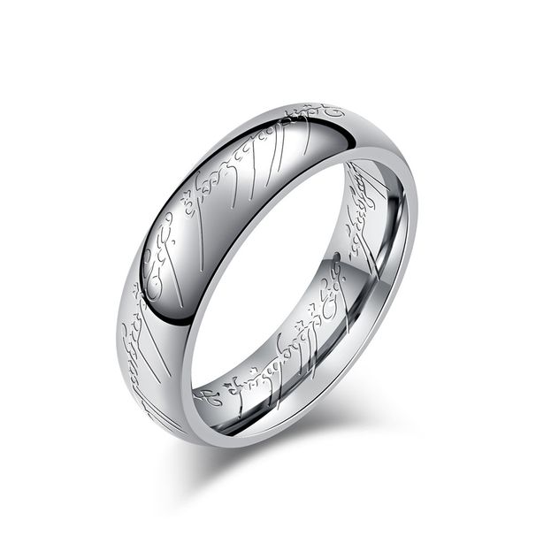 Men's Jewelry The Lord Of The Rings Titanium Steel Magic Ring Inner And Outer Arc Decay-engraved Magic Pattern Niche And Unique Jewelry_ipsvogv.com
