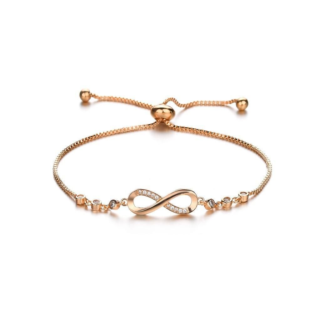 E025 Adjustable Pull-out 8-shaped With Micro Inlaid Zircon Hot Selling Bracelet For Women's Accessories_ipsvogv.com
