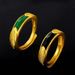 Vietnam Gold Plated 3D Color Green Enamel Colored Drip Glue Men's And Women's Fashion Strip Open Ring_ipsvogv.com