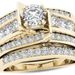 Three Heroes Couple Ring With Gold Plated And Zircon Inlaid Classic Jewelry_ipsvogv.com