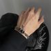 Dark Punk Hip-Hop Style Obsidian Wrapped Cross Men's Bracelet Personality Trendy Brand Sense Star Couple Jewelry_ipsvogv.com