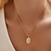 Popular mother of pearl clavicle necklace retro color preserving copper plated K real gold temperament high end business love necklace_ipsvogv.com