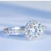Hot Selling 925 Silver Moissanite Ring Fashionable And Luxurious Round Proposal Marriage Female Plain Ring Wedding Ring_ipsvogv.com