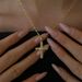 Cross Necklace Round Zircon Pendant Ribbon Cloth Collarbone Chain Black Color Retention Jewelry_ipsvogv.com
