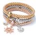 Alloy Three-Color Set Elastic Popcorn Corn Chain Inlaid Heart Pendant Bracelet For Women_ipsvogv.com