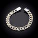 QSZB Men's Jewelry Bracelet Pulseras Sier 10mm Width 21cm Thick Exquisite Fashion Sier Bracelet Women's Fine Jewelry_ipsvogv.com
