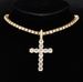 Hip Hop Cross Pendant Alloy Rhinestone Trendy Men's Necklace Personality Simple Jewelry_ipsvogv.com