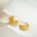 Unisex New Personality Fashion Simple Geometric Earrings Wide Double Layer C Shaped Earrings Contrast Color Earrings_ipsvogv.com