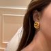 Real Gold Electroplated Titanium Steel Vintage Retro Twisted Twist Unique Earrings_ipsvogv.com