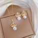 【 Titanium Steel 】 Necklace Earring Light Luxury Full Diamond Pearl Crown Personalized Temperament Banquet Earrings Set_ipsvogv.com