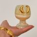 Real Gold Electroplated Titanium Steel Vintage Retro Embossed Moon Fold Earrings_ipsvogv.com