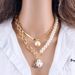 Jewelry New Copper Snake Baroque Pearl Portrait Square Label Multi Layered Necklace Set Chain_ipsvogv.com