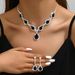 Trendy Fashion Versatile New Bride Jewelry Earrings Set Chain Water Drop Necklace_ipsvogv.com