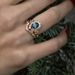 Sanjieins New With Blue Crystal Set Rose Gold Branch Flower Pair Ring For Women_ipsvogv.com