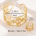 2-Piece Fashion Simple Hollow Flower Bracelet Ring Jewelry Set For Women_ipsvogv.com