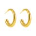 Popular Glossy Texture Fashionable Simple Stainless Steel C Shaped Earrings Geometric Circle Earrings_ipsvogv.com