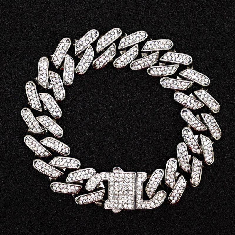 Hip Hop Full Dia Cuban Chain Titanium Personality Fashion Stainless Steel Necklace Jewelry_ipsvogv.com