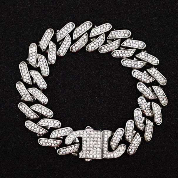 Hip Hop Full Dia Cuban Chain Titanium Personality Fashion Stainless Steel Necklace Jewelry_ipsvogv.com